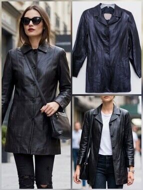 💙Ponte Vecchio Leather coat Made in Italy 🤍SMALL